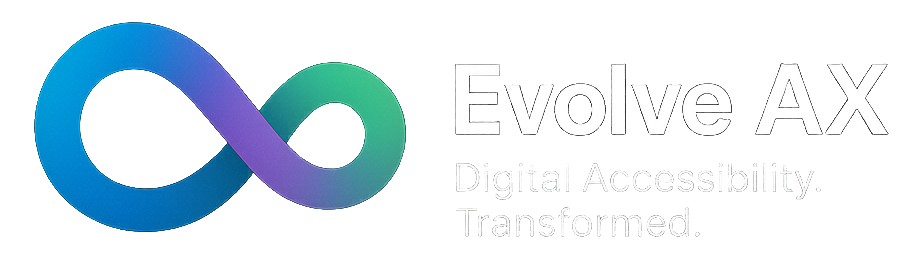 Evolve AX. Digital Accessibility. Transformed. Logo